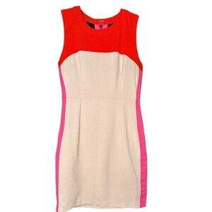C. Luce Vibrant Colorblock Mini Dress - Red, Pink, Cream